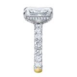 Maelis 14K Yellow Gold Radiant Lab Grown Diamond Hidden Halo Engagement Ring – 7.45 cts