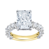Maelis 14K Yellow Gold Radiant Lab Grown Diamond Hidden Halo Engagement Ring – 7.45 cts