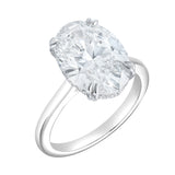 Evania 14K White Gold Oval Cathedral Lab Grown Diamond Hidden Halo Engagement Ring - 5.15 cts