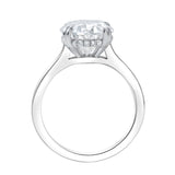 Evania 14K White Gold Oval Cathedral Lab Grown Diamond Hidden Halo Engagement Ring - 5.15 cts