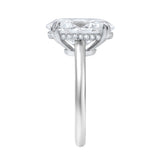 Evania 14K White Gold Oval Cathedral Lab Grown Diamond Hidden Halo Engagement Ring - 5.15 cts