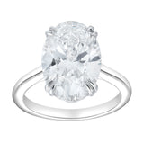 Evania 14K White Gold Oval Cathedral Lab Grown Diamond Hidden Halo Engagement Ring - 5.15 cts