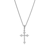 Lumina Cross Diamond Pendant in 14K White Gold - 0.11 ct