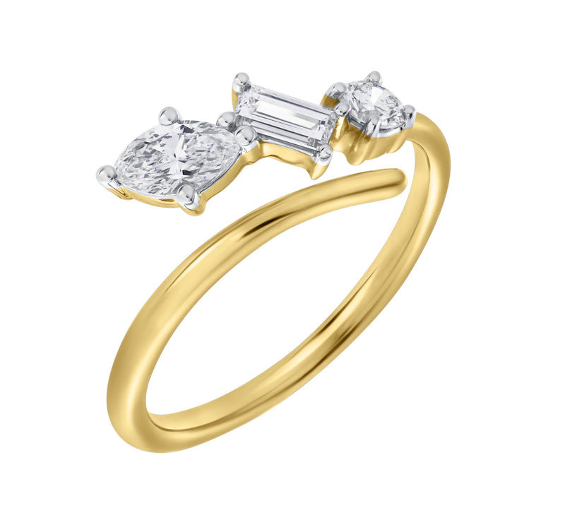Larys 14K Yellow Gold Lab Grown Diamond Ring - 0.5 Ct