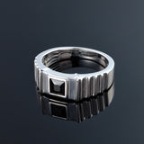 Arashi 0.7CT Princess Cut Black Spinel Ring 925 Silver