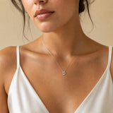 Bubble Initial Diamond Letter Pendant in 14K Gold – D
