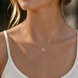 Bubble Initial Diamond Letter Pendant in 14K Gold – G