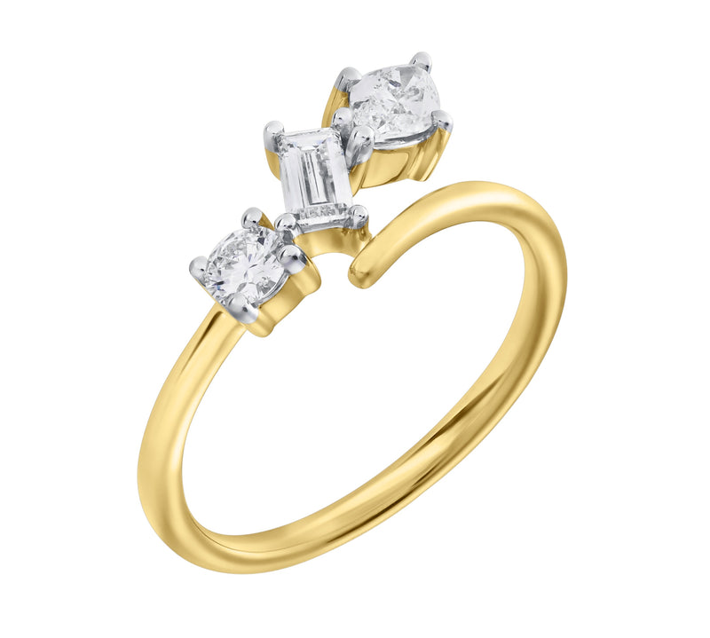Larys 14K Yellow Gold Lab Grown Diamond Ring - 0.75 Ct