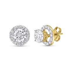 Valeria 1.25-1.75 Ct. T.W. Lab-Grown Diamond Studs & Iris Halo Jackets in 14K Yellow Gold