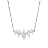 Maeva 1.5CT Marquise Cut Lab Diamond Bar Necklace 14K White Gold
