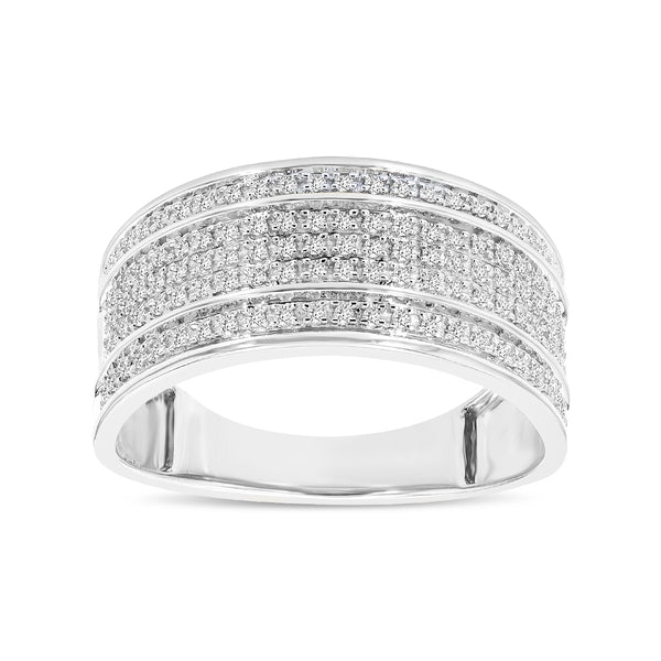 Elysium Natural Diamond Band Ring 0.38 ct in 10K White Gold