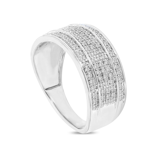 Elysium Natural Diamond Band Ring 0.38 ct in 10K White Gold