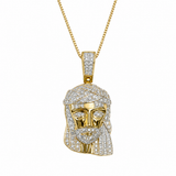Crowned in Light 10K Gold 0.25 Ct Diamond Jesus Pendant