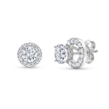 Iris 0.35 ct Lab-Grown Diamond Halo Earring Jackets in 14K White Gold