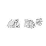 Valessa 14K White Gold 1.75 Ct Lab Grown Diamond Toi Et Moi Earrings