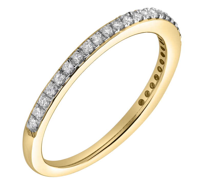 Luna 14K Gold Round Diamond Studded Eternity Band Ring - 0.25cts