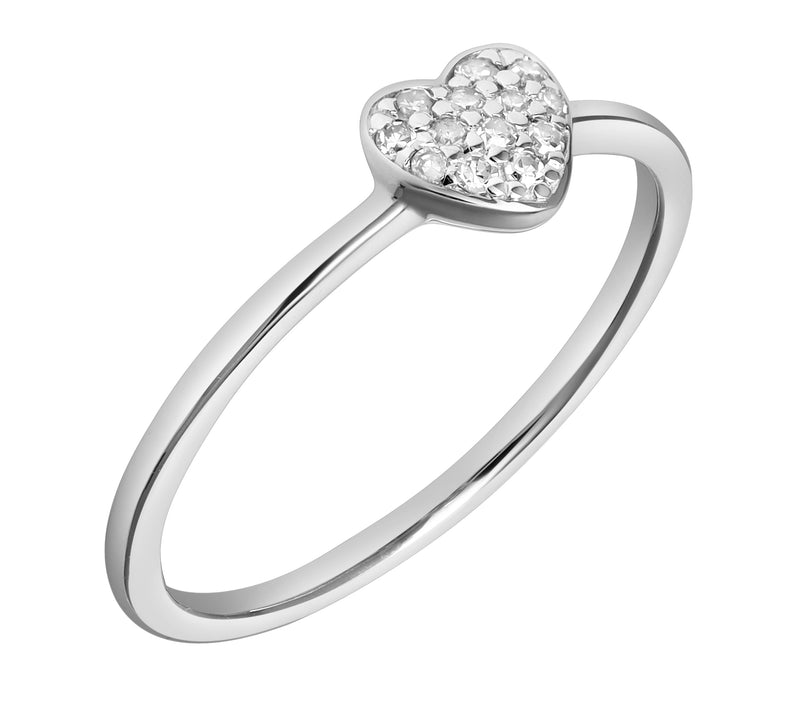 Thea Diamond Pave Heart Ring in 14K Gold - 0.09 ct
