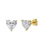 Elaria 14K Yellow Gold Lab Grown Heart Solitaire Diamond Earrings -  1.50 Cts