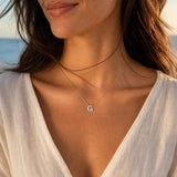 Bubble Initial Diamond Letter Pendant in 14K Gold – G