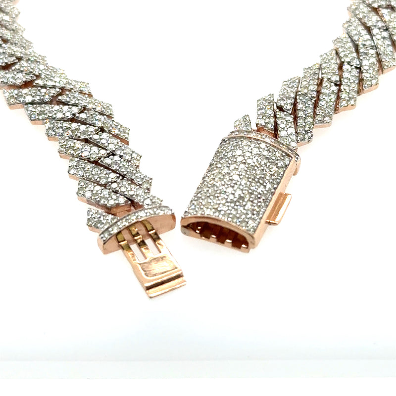 Diamond Link Cuban Bracelet Natural Diamonds (5.60 Cttw) in 10k Rose Gold