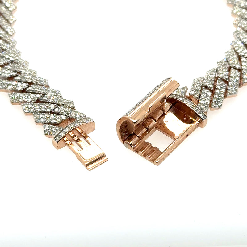 Diamond Link Cuban Bracelet Natural Diamonds (5.35 Cttw) in 10k Rose Gold