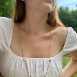 Avani Skyline Geometric Layered Diamond Necklace in Sterling Silver