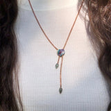 Luv Me Ruby Fuchsite Adjustable Heart Necklace in 14K Rose Gold Plated Sterling Silver