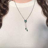 Luv Me Green Aventurine Adjustable Heart Necklace in Sterling Silver