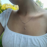 Crane Lariat Bolo Adjustable Triangle Diamond Necklace in Sterling Silver