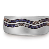 Life's a Beach Sterling Silver Blue Sapphire & Topaz Stone Band Ring