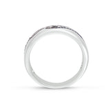 Breaking Waves Sterling Silver Blue Sapphire & Topaz Stone Band Ring