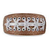Touchdown American Football Brown Rhodium Plated Sterling Silver Diamond Ring