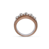 Touchdown American Football Brown Rhodium Plated Sterling Silver Diamond Ring