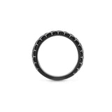 Fast Track Black Rhodium Plated Sterling Silver Tire Tread Black Diamond Band Ring