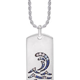 Surfrider Beach Sterling Silver Blue Sapphire & Topaz Stone Tag