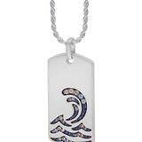 Surfrider Beach Sterling Silver Blue Sapphire & Topaz Stone Tag