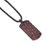 Fiery Ascent Black Rhodium Plated Sterling Silver Textured Tag with Garnets