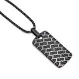 Fast Track Black Rhodium Plated Sterling Silver Tire Tread Black Diamond Tag