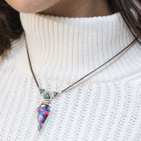 Fearless Turquoise Diamond Necklace in 14K Yellow Gold Plated Sterling Silver