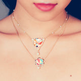Pops of Passion Pearl & Diamond Mosaic Necklace in 14K Yellow Gold Plated Sterling Silver