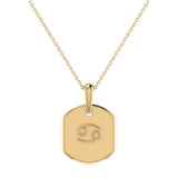 Cancer Crab Ruby & Diamond Constellation Tag Pendant Necklace in 14K Yellow Gold Vermeil on Sterling Silver