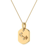 Scorpio Citrine & Diamond Constellation Tag Pendant Necklace in 14K Yellow Gold Vermeil on Sterling Silver