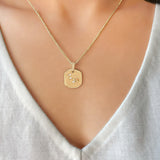 Scorpio Citrine & Diamond Constellation Tag Pendant Necklace in 14K Yellow Gold Vermeil on Sterling Silver