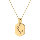 Aries Ram Diamond Constellation Tag Pendant Necklace in 14K Yellow Gold Vermeil on Sterling Silver