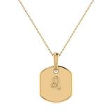 Leo Lion Peridot & Diamond Constellation Tag Pendant Necklace in 14K Yellow Gold