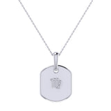 Virgo Maiden Blue Sapphire & Diamond Constellation Tag Pendant Necklace in Sterling Silver