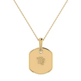Virgo Maiden Blue Sapphire & Diamond Constellation Tag Pendant Necklace in 14K Yellow Gold Vermeil on Sterling Silver