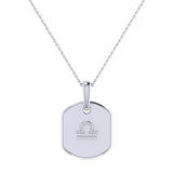 Libra Scales Pink Tourmaline & Diamond Constellation Tag Pendant Necklace in Sterling Silver