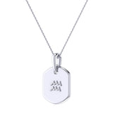 Aquarius Water-Bearer Amethyst & Diamond Constellation Tag Pendant Necklace in Sterling Silver