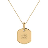 Aquarius Water-Bearer Amethyst & Diamond Constellation Tag Pendant Necklace in 14K Yellow Gold Vermeil on Sterling Silver